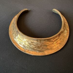 Artesian Modernist, Brutalist Thick Brass/ Copper Torque necklace *Small*